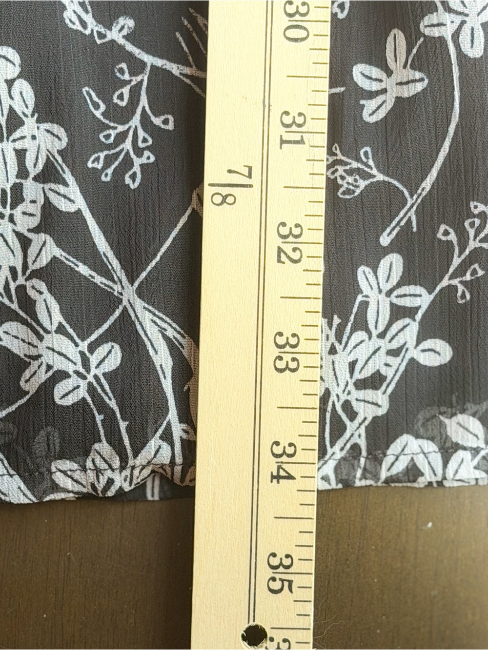 LOFT Black Floral Mini Dress Botanical Print Sheer Long Sleeve Button Front EUC - Picture 7 of 7